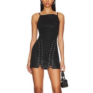 Noam Kitty Black Lace-Up Mini Dress